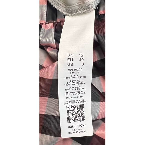 Collusion Pink Plaid Elastic Waist Short Size 8 - Picture 6 of 6